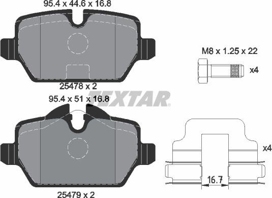 Textar 2547801 - Set placute frana,frana disc aaoparts.ro