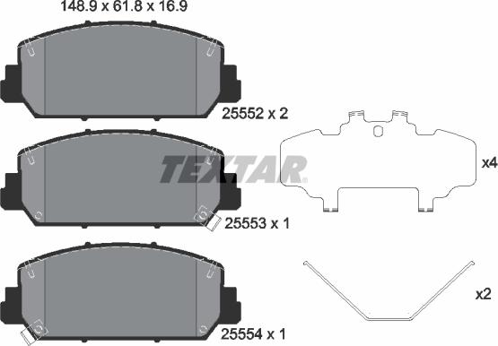 Textar 2555201 - Set placute frana,frana disc aaoparts.ro