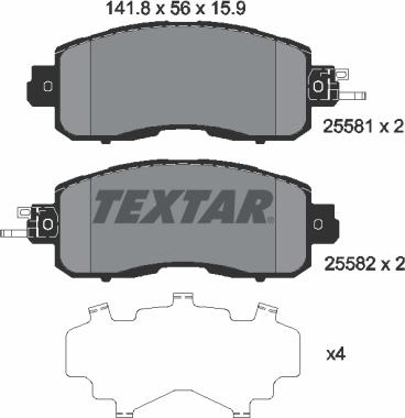 Textar 2558101 - Set placute frana,frana disc aaoparts.ro