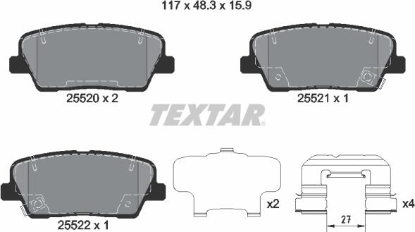 Textar 2552008 - Set placute frana,frana disc aaoparts.ro