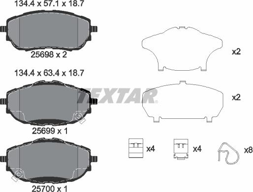 Textar 2569801 - Set placute frana,frana disc aaoparts.ro