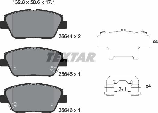 Textar 2564401 - Set placute frana,frana disc aaoparts.ro