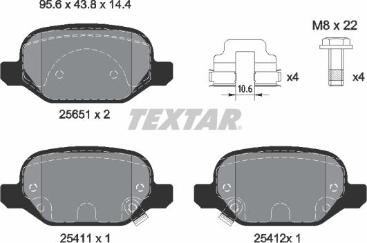 Textar 2565101 - Set placute frana,frana disc aaoparts.ro