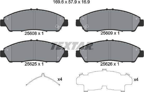 Textar 2560801 - Set placute frana,frana disc aaoparts.ro
