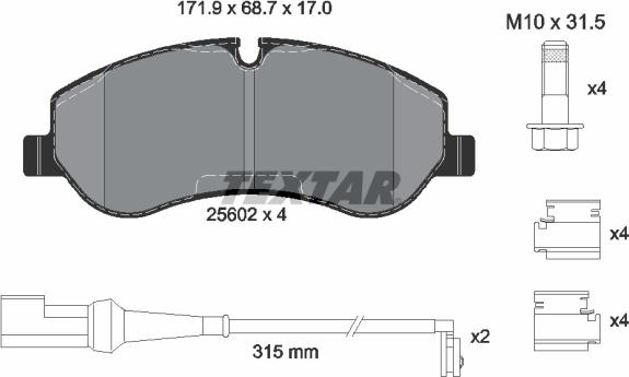 Textar 2560201 - Set placute frana,frana disc aaoparts.ro