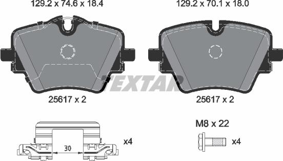 Textar 2561703 - Set placute frana,frana disc aaoparts.ro