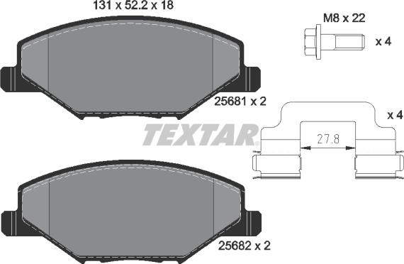 Textar 2568101 - Set placute frana,frana disc aaoparts.ro