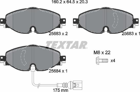 Textar 2568301 - Set placute frana,frana disc aaoparts.ro