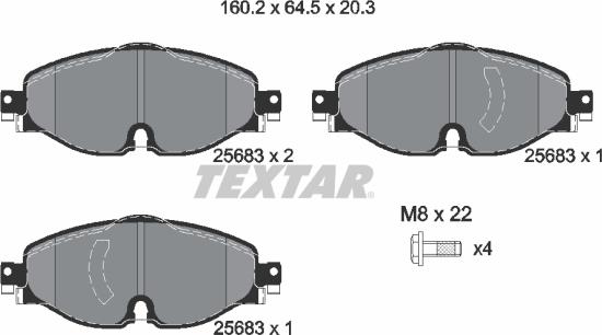 Textar 2568303 - Set placute frana,frana disc aaoparts.ro