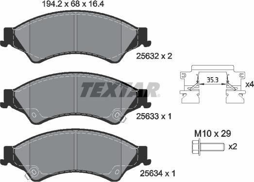 Textar 2563201 - Set placute frana,frana disc aaoparts.ro