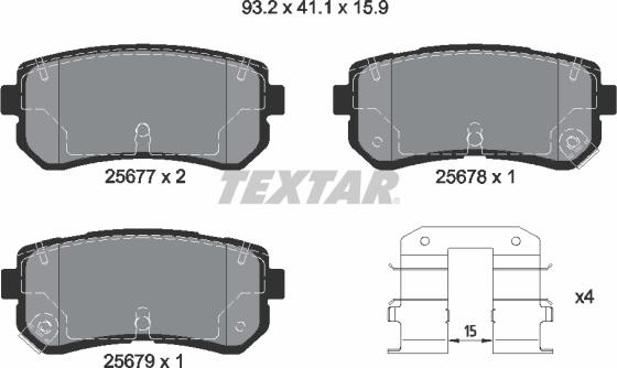 Textar 2567701 - Set placute frana,frana disc aaoparts.ro