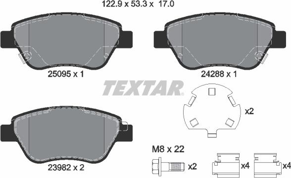 Textar 2509501 - Set placute frana,frana disc aaoparts.ro