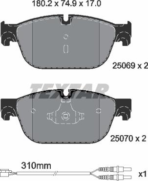 Textar 2506901 - Set placute frana,frana disc aaoparts.ro