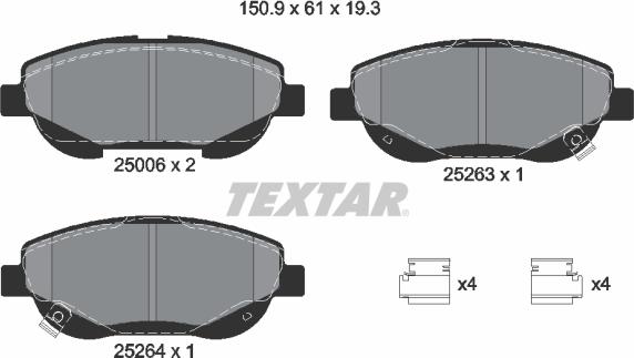 Textar 2500601 - Set placute frana,frana disc aaoparts.ro