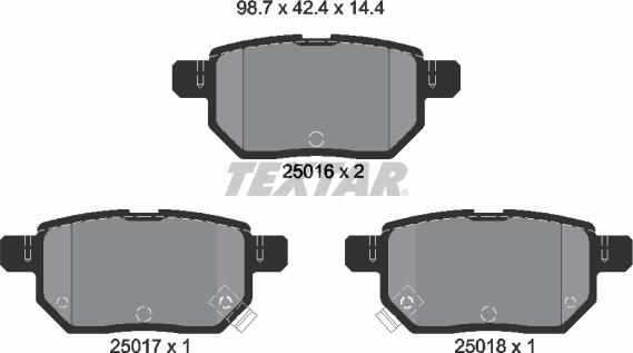 Textar 2501601 - Set placute frana,frana disc aaoparts.ro