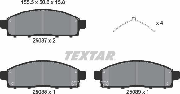 Textar 2508703 - Set placute frana,frana disc aaoparts.ro