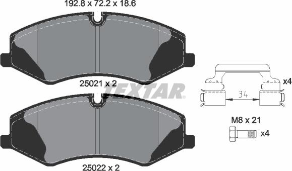 Textar 2502101 - Set placute frana,frana disc aaoparts.ro