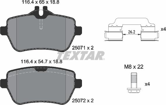 Textar 2507101 - Set placute frana,frana disc aaoparts.ro