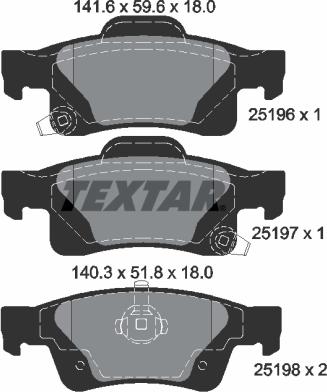 Textar 2519601 - Set placute frana,frana disc aaoparts.ro