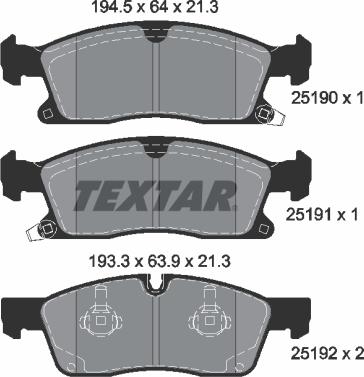 Textar 2519001 - Set placute frana,frana disc aaoparts.ro