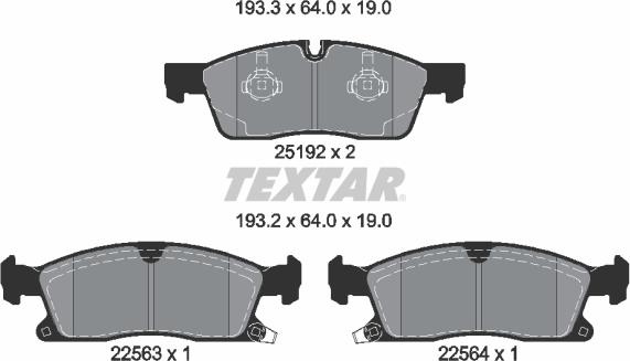 Textar 2519209 - Set placute frana,frana disc aaoparts.ro