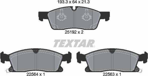 Textar 2519207 - Set placute frana,frana disc aaoparts.ro