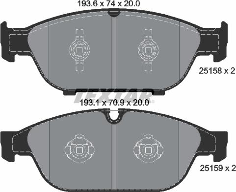 Textar 2515802 - Set placute frana,frana disc aaoparts.ro