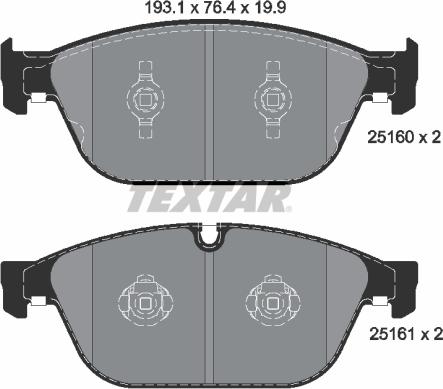 Textar 2516002 - Set placute frana,frana disc aaoparts.ro