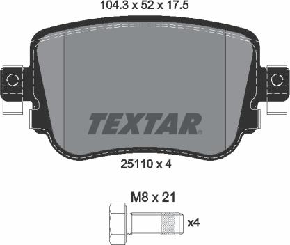 Textar 2511001 - Set placute frana,frana disc aaoparts.ro