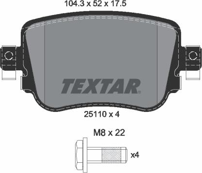 Textar 2511003 - Set placute frana,frana disc aaoparts.ro