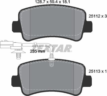 Textar 2511201 - Set placute frana,frana disc aaoparts.ro