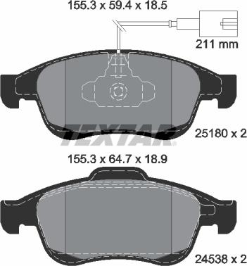 Textar 2518001 - Set placute frana,frana disc aaoparts.ro