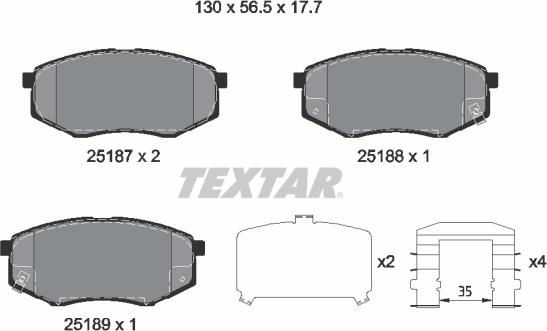 Textar 2518704 - Set placute frana,frana disc aaoparts.ro