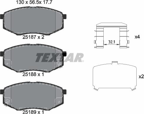 Textar 2518701 - Set placute frana,frana disc aaoparts.ro