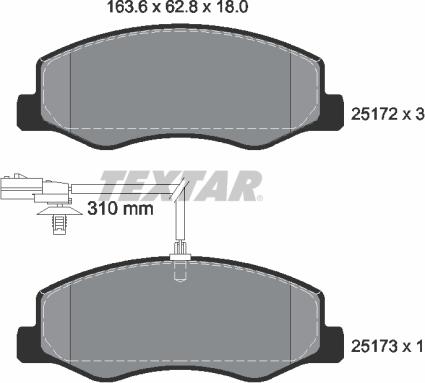 Textar 2517201 - Set placute frana,frana disc aaoparts.ro