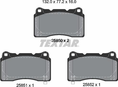 Textar 2585001 - Set placute frana,frana disc aaoparts.ro