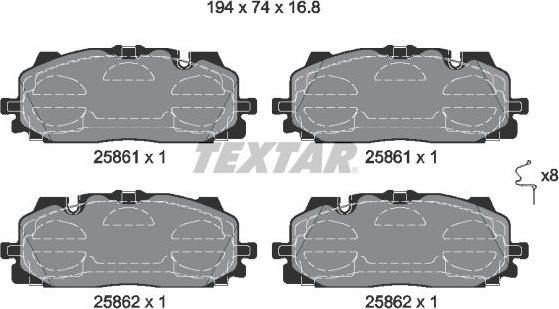 Textar 2586101 - Set placute frana,frana disc aaoparts.ro