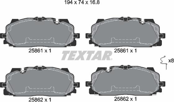 Textar 2586101 - Set placute frana,frana disc aaoparts.ro