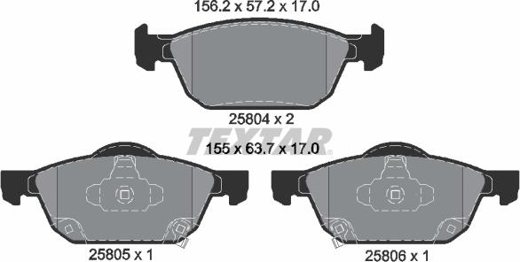 Textar 2580401 - Set placute frana,frana disc aaoparts.ro