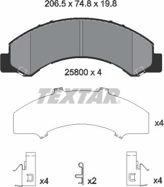 Textar 2580001 - Set placute frana,frana disc aaoparts.ro