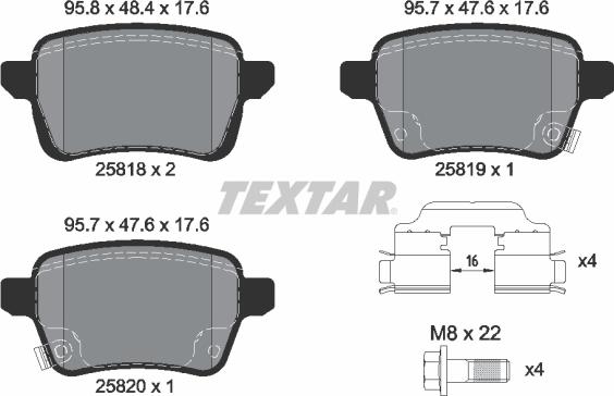 Textar 2581802 - Set placute frana,frana disc aaoparts.ro