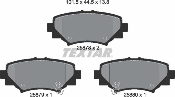 Textar 2587801 - Set placute frana,frana disc aaoparts.ro