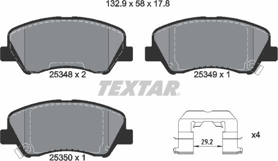 Textar 2534801 - Set placute frana,frana disc aaoparts.ro