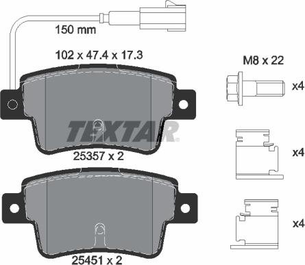 Textar 2535701 - Set placute frana,frana disc aaoparts.ro