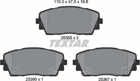 Textar 2536501 - Set placute frana,frana disc aaoparts.ro