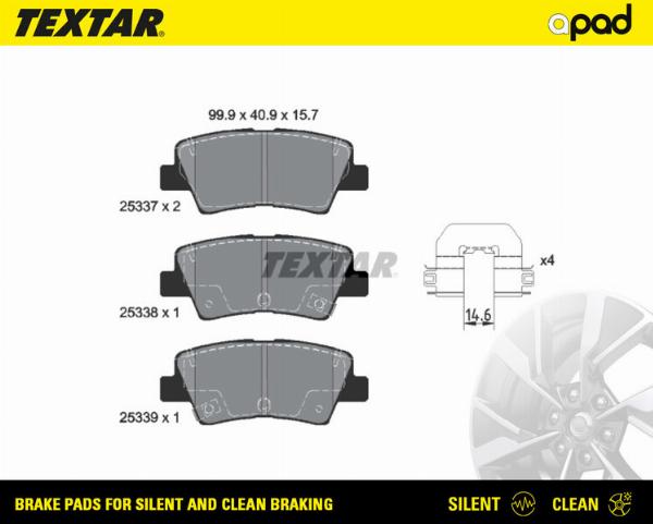 Textar 2533701SC - Set placute frana,frana disc aaoparts.ro