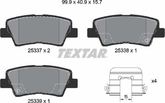 Textar 2533707 - Set placute frana,frana disc aaoparts.ro