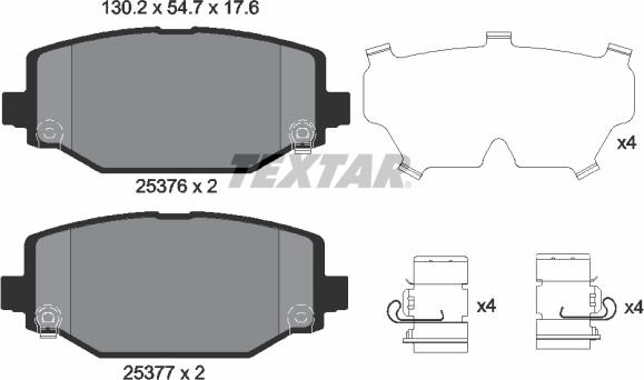 Textar 2537601 - Set placute frana,frana disc aaoparts.ro