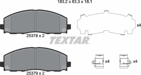 Textar 2537801 - Set placute frana,frana disc aaoparts.ro