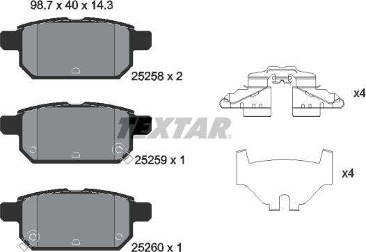 Textar 2525801 - Set placute frana,frana disc aaoparts.ro